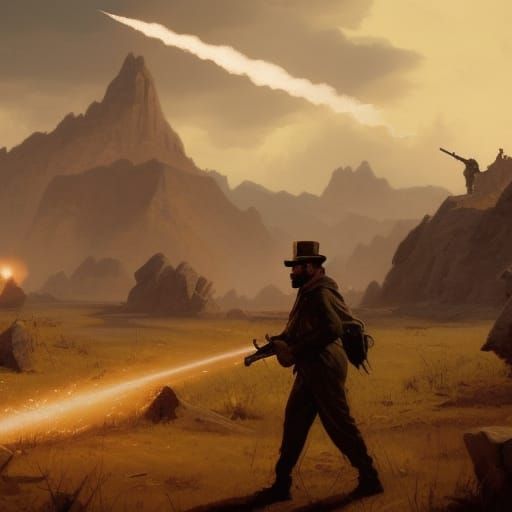 Fidel Castro in Electric State Badlands