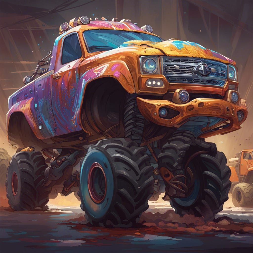 Monster Truck Portrait in Hyperdetailed Style