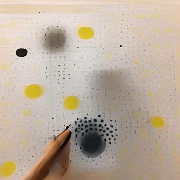 Fourteen Black Dots Generated by AI