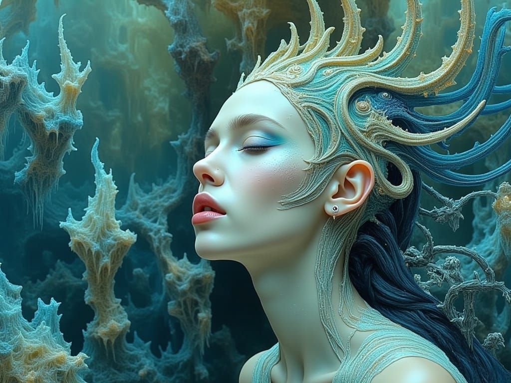 Luminescent Being in Vortex of Cobalt and Auric Hues