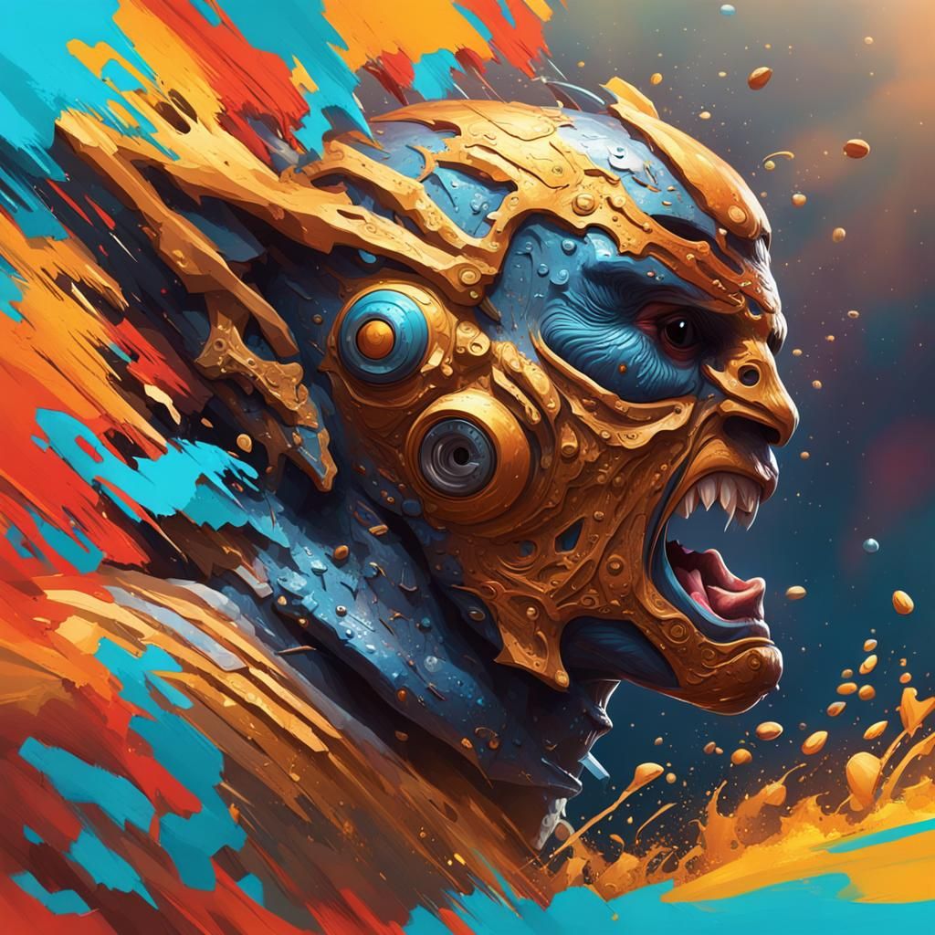 Hyperrealistic Halteres in Splash Art Style