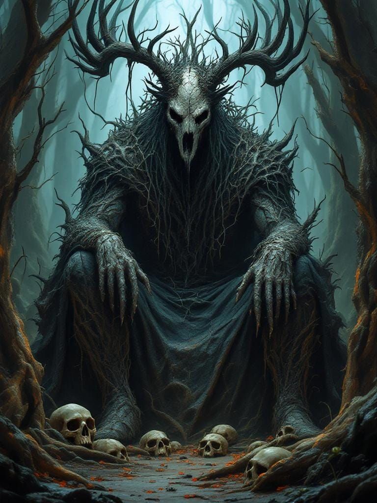 The Hollow Elk King on His Eerie Throne