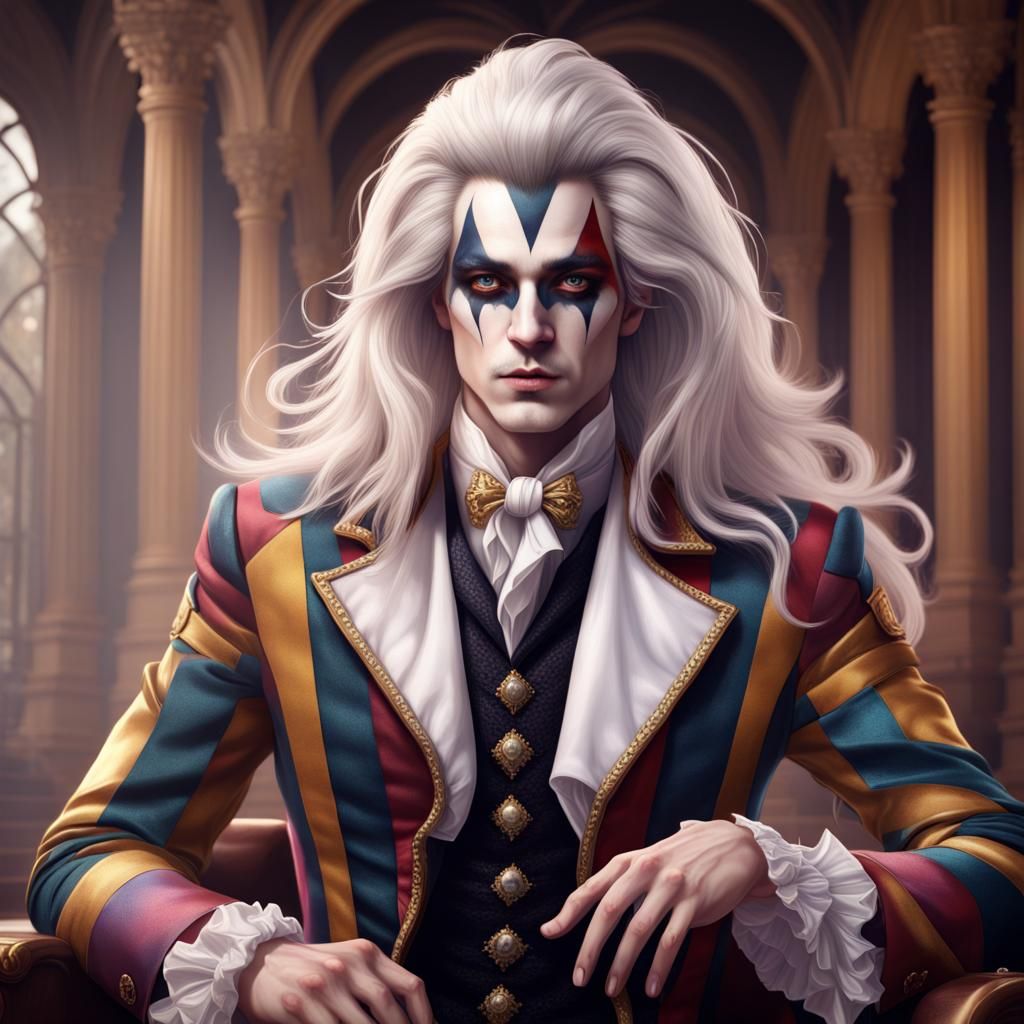 Aristocratic Harlequin in Detailed Matte Painting