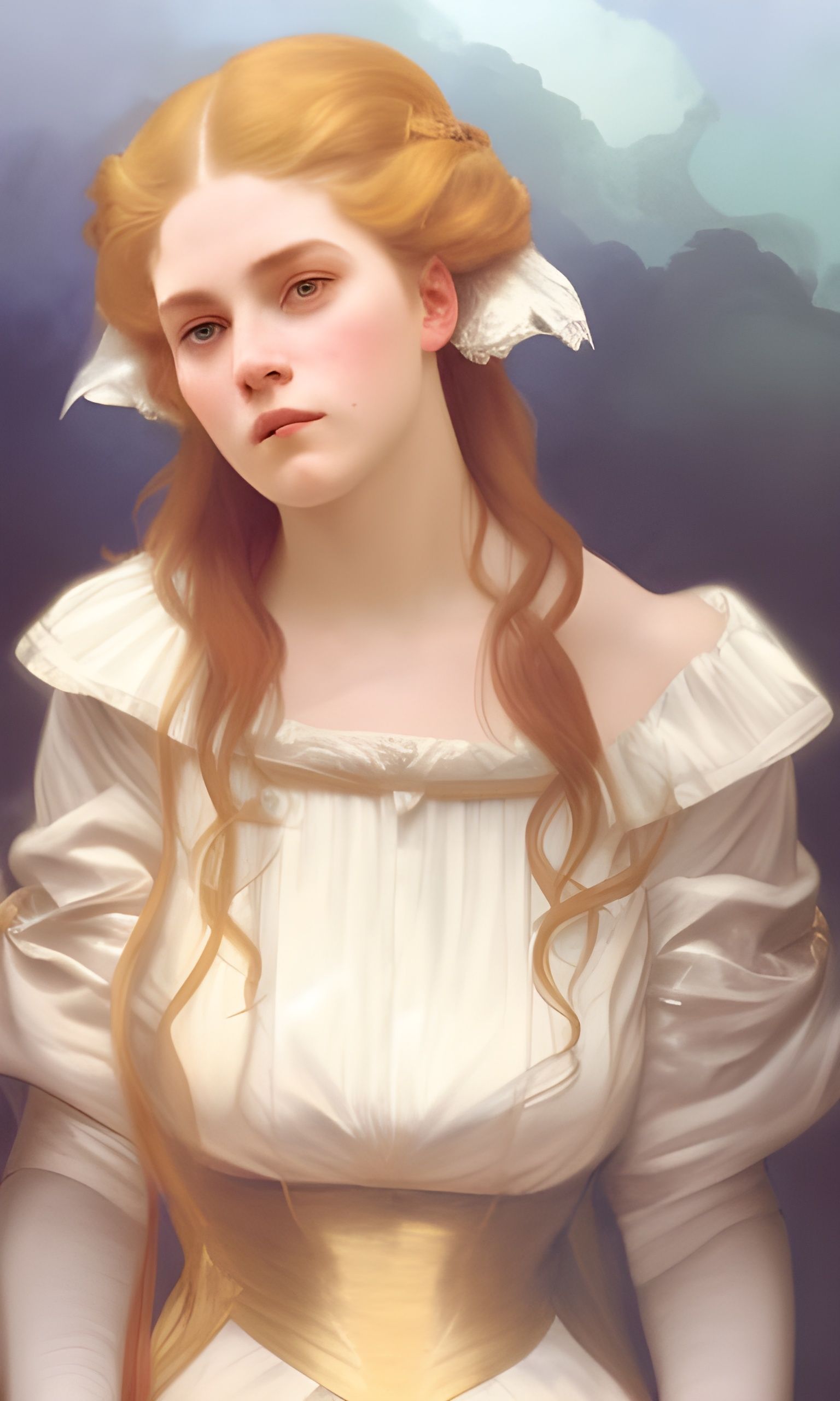 Suffragette Portrait in 1875, Art Nouveau Style