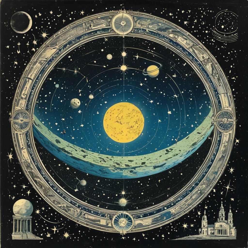 Vintage Celestial Cover Art Collage