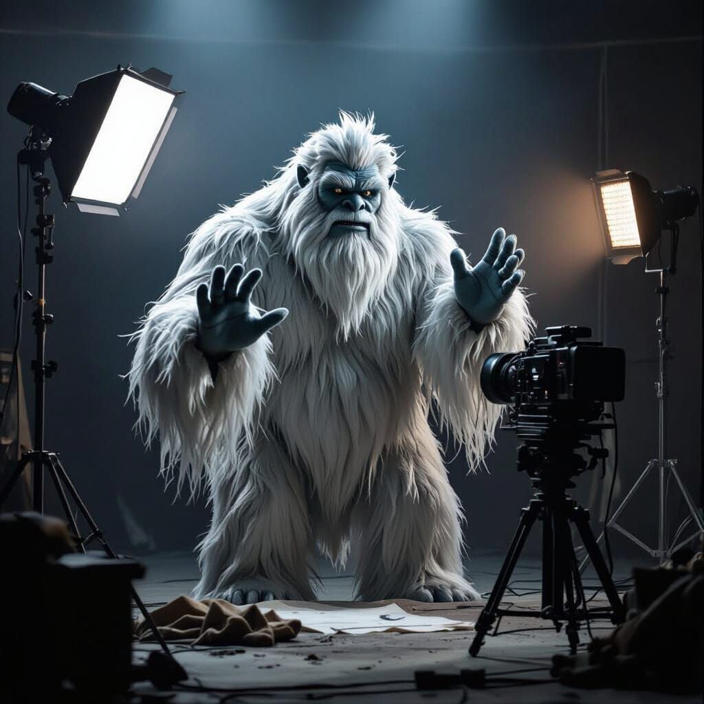 Yeti Film Director on Set, Cinematic Lighting, Film Noir Sty...