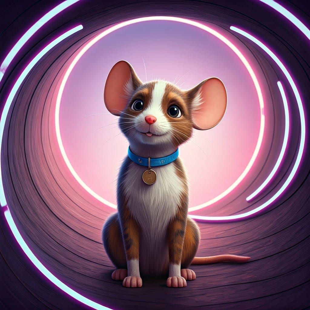 Pixie Dog in a Dreamlike 3D Digital Art Scene