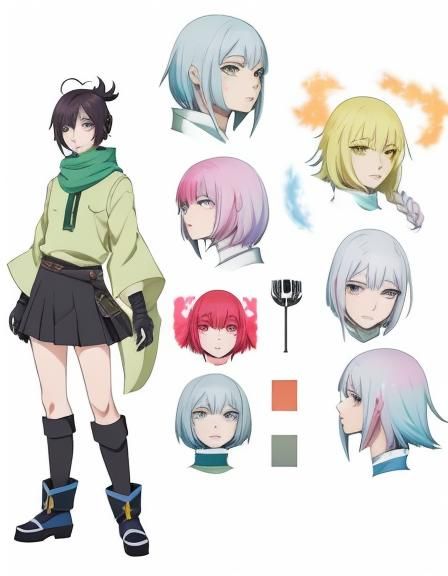 Confident Frisk from Undertale in Anime Style