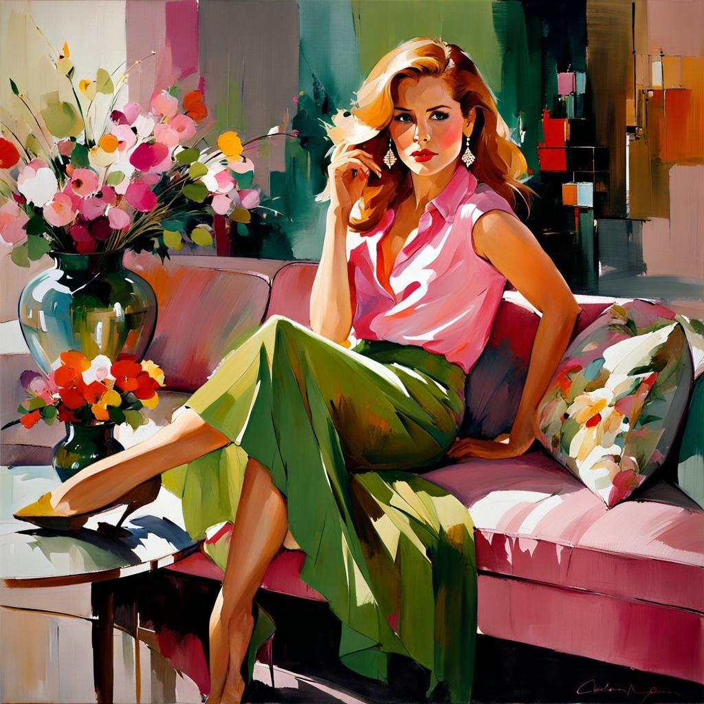 Amy Adams in Colorful Oil Painting by Comyn