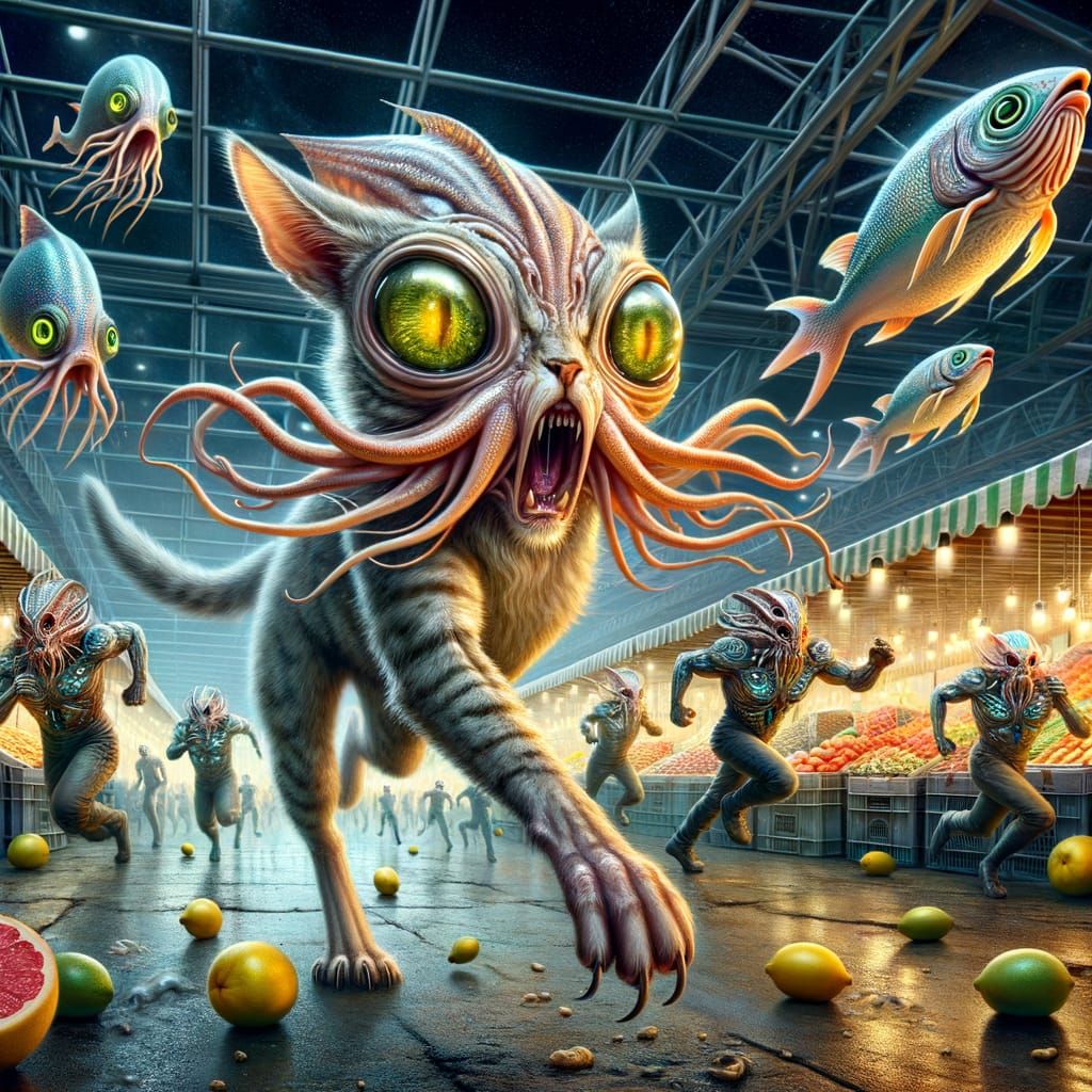 Chaotic Alien Marketplace Theft in Ultra HD