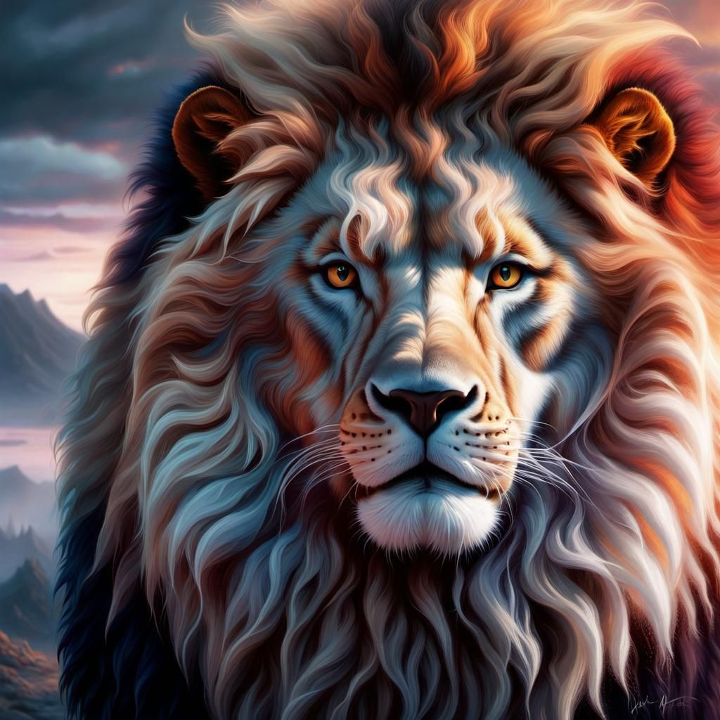 Lion and Wolf Face Creator in Mystical Realm