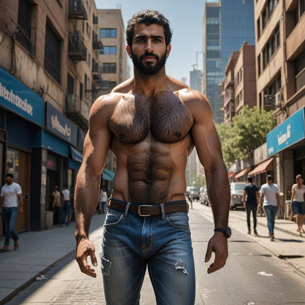 Confident Arab Man Stands Tall in City