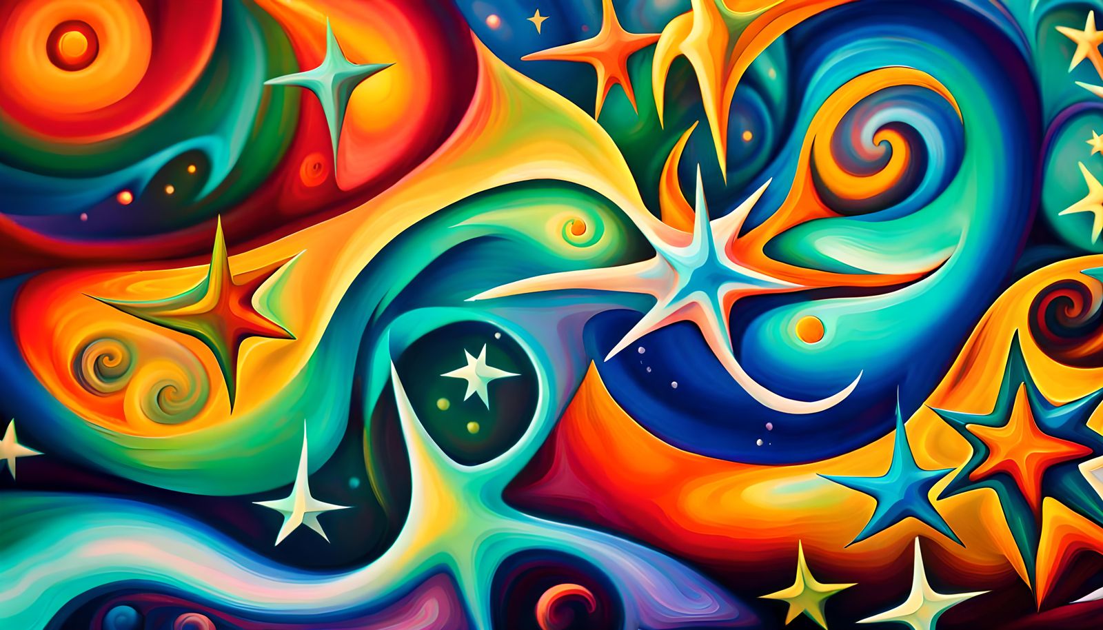 Iridescent Star Cluster Formation in Impasto Style