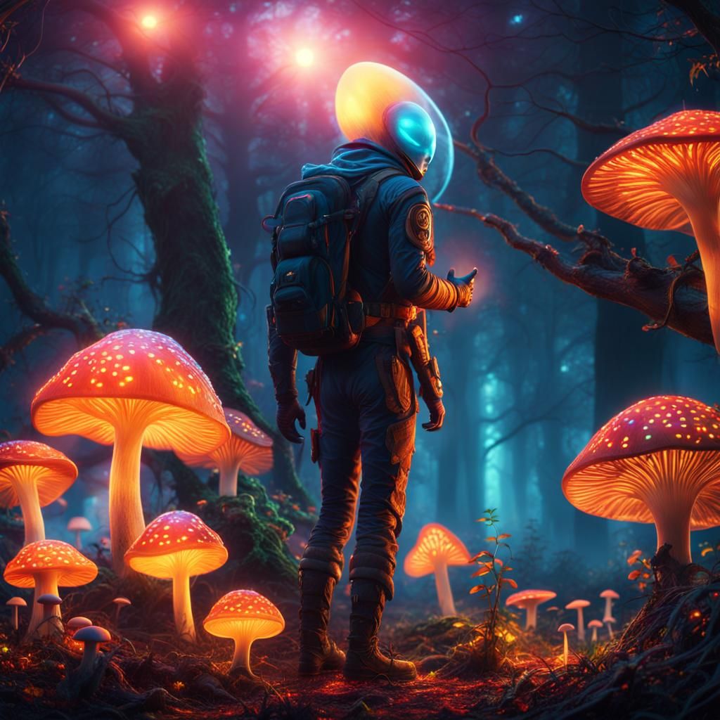 Alien in Mystical Forest: Digital Matte Painting