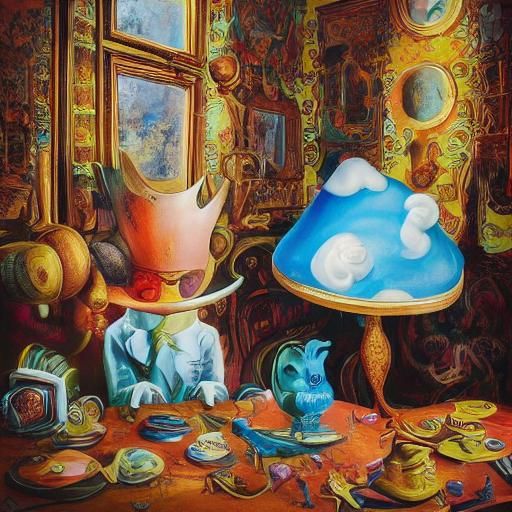 Anthropomorphic Rubber Chicken in Surrealist Dreamscape