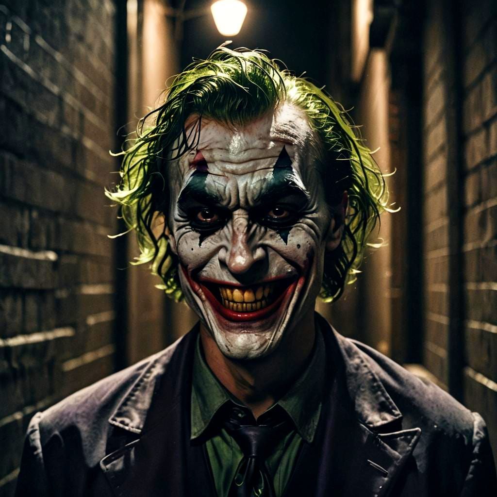 Joker Laughing: A Cinematic Film Still