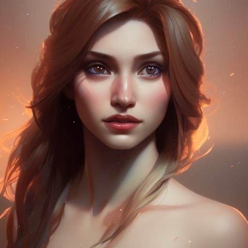 Elsa Portrait in Hyperdetailed Art Nouveau Style