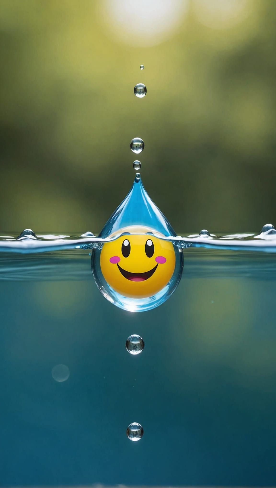 Happy Water Droplet Dive Bombing into a Bath