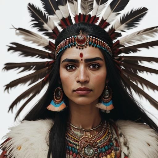 Iconic Native American Portrait in Studio Lighting