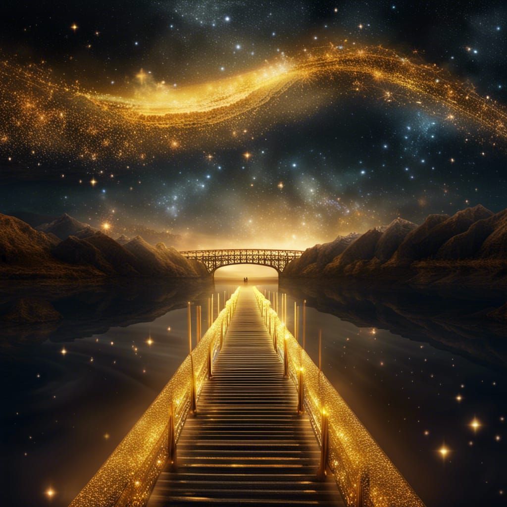 Golden fantasy bridge
