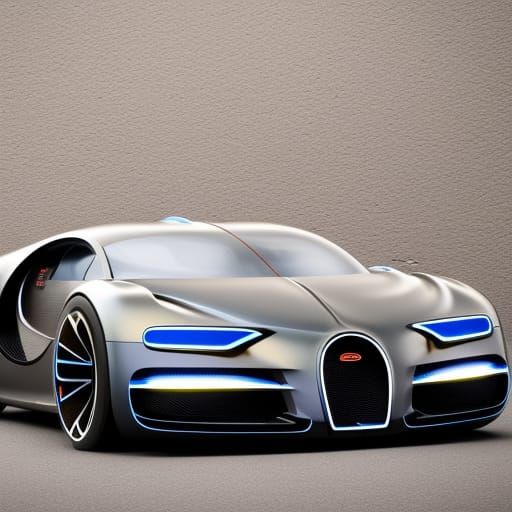 Sleek Bugatti Concept Car with Bokeh