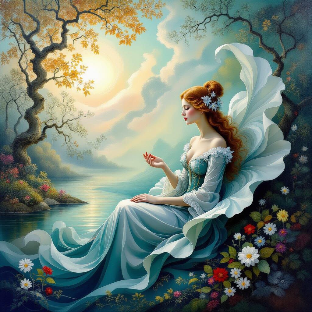 Surreal Serenity Masterpiece in Flemish Baroque Style