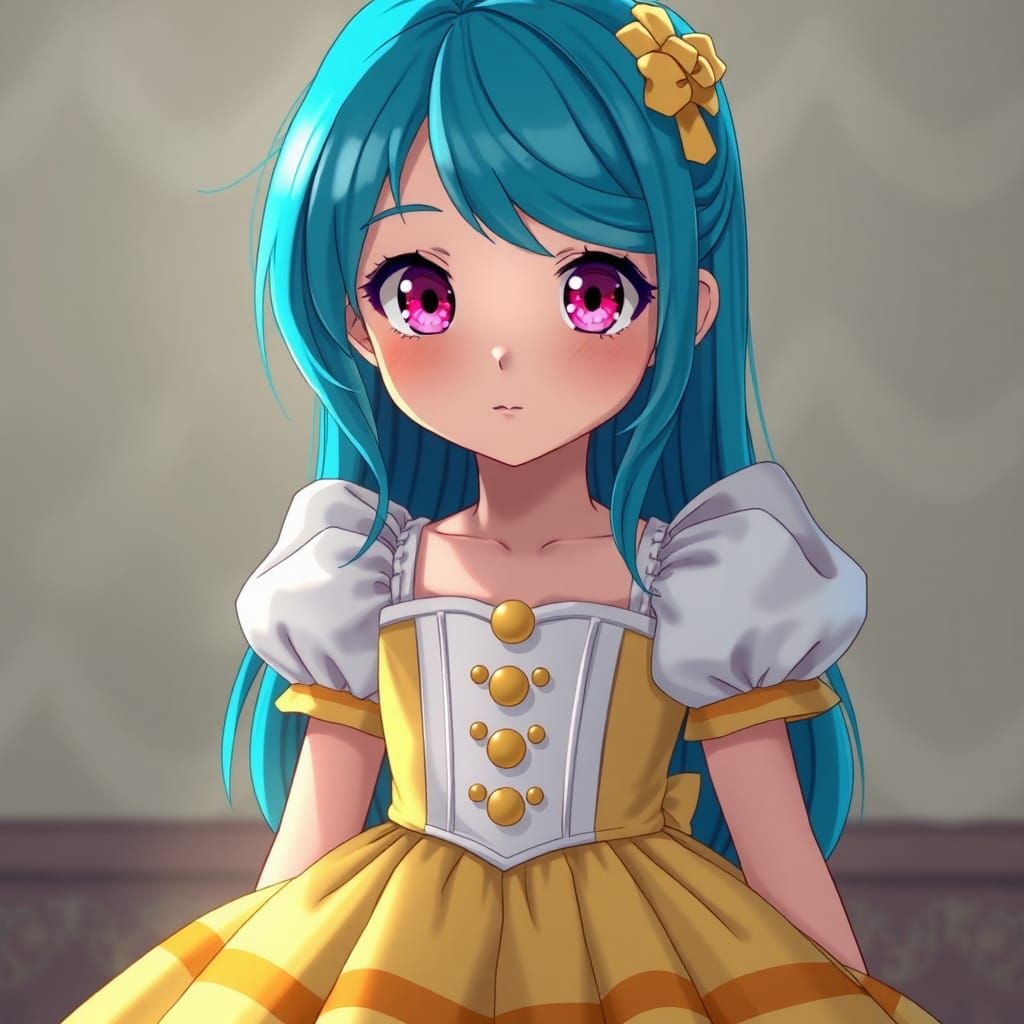 Anime Girl in Yellow Dress, Ghibli Style