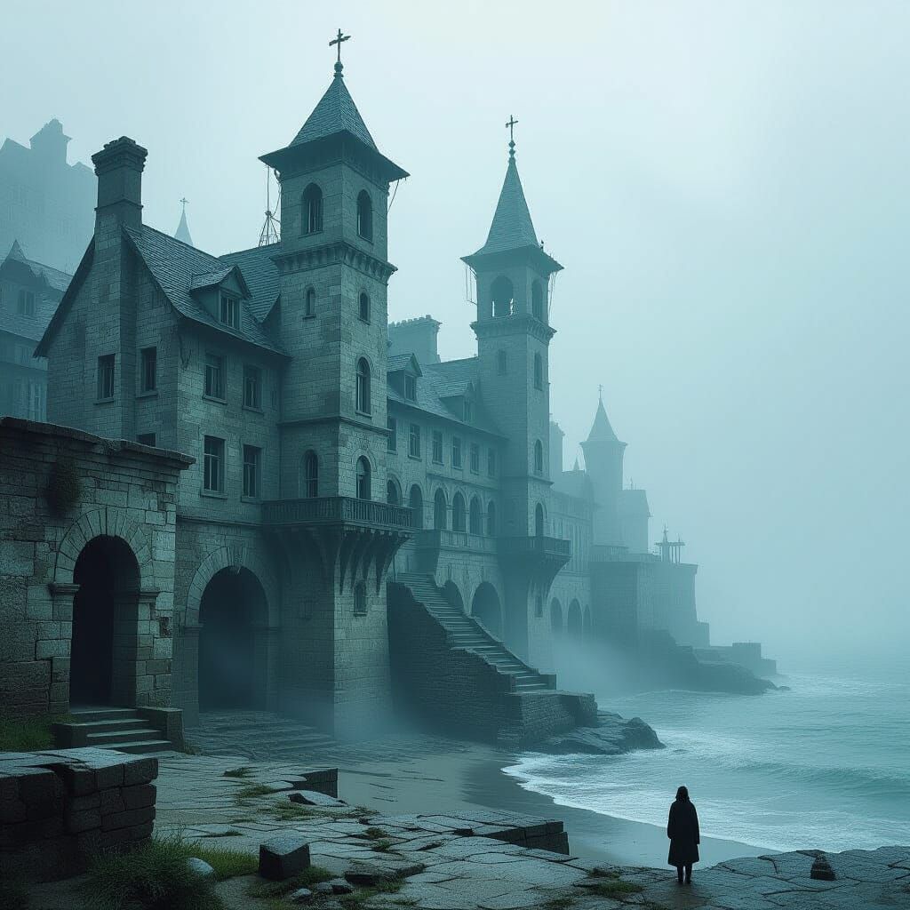 Eerie Innsmouth in Lovecraftian Horror Style