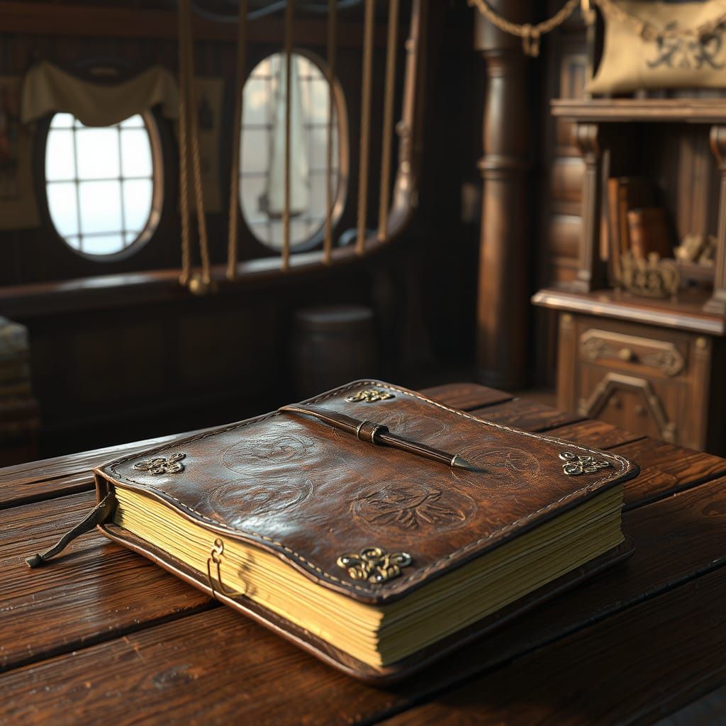 Pirate Ship Journal in Anime Inspired 3D Art