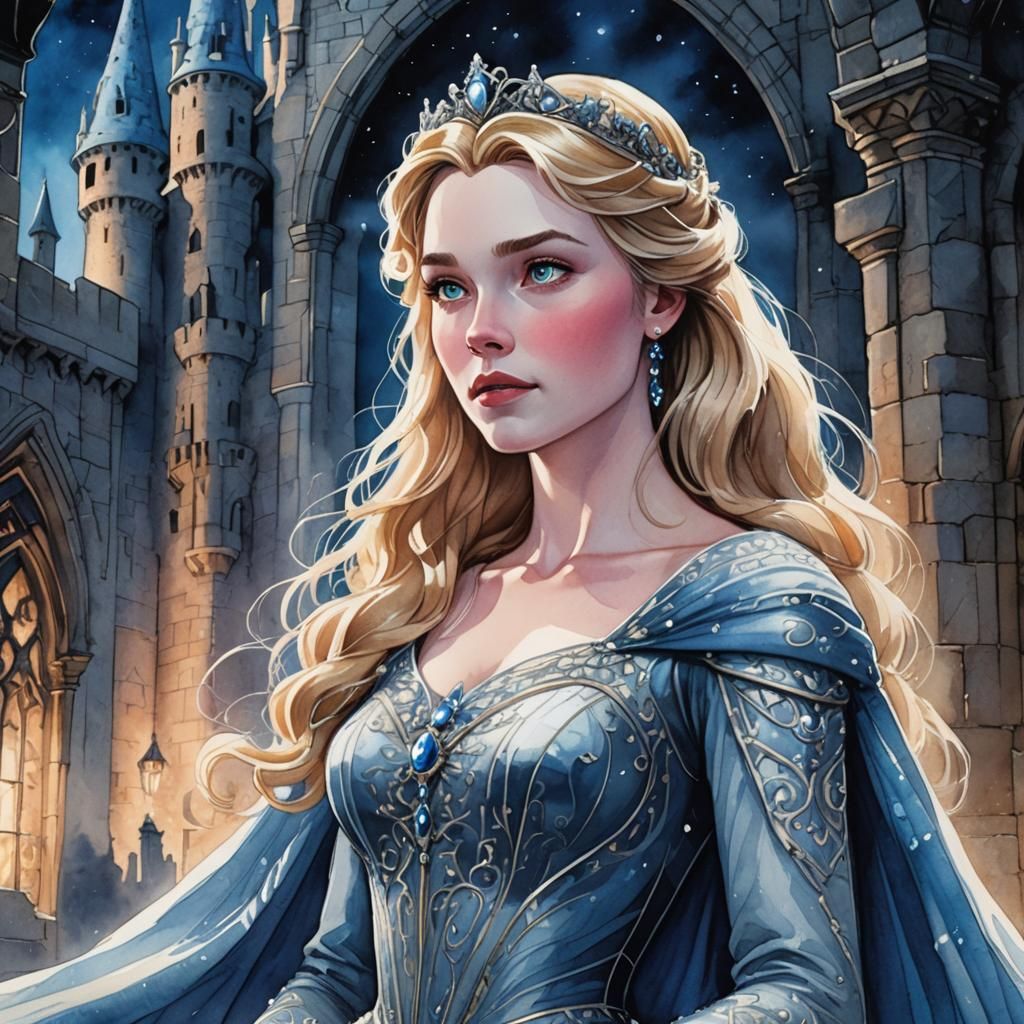 Princess Aurora Portrait in Comic Book Style