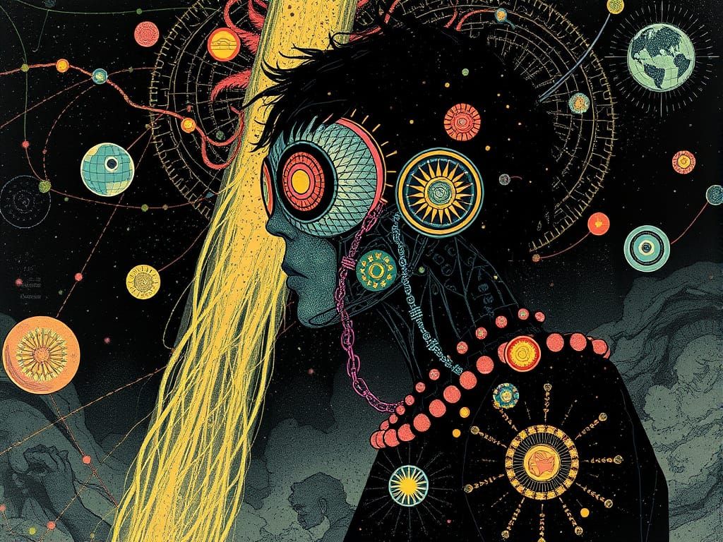 Glowing Biopunk Cityscape in Cyberpunk Style