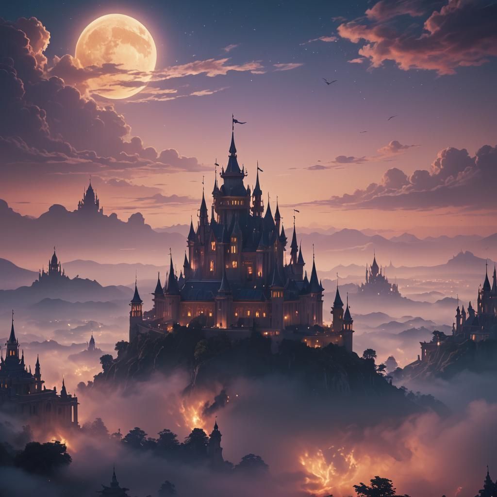 Magic Carpet Soaring Through Twilight Sky