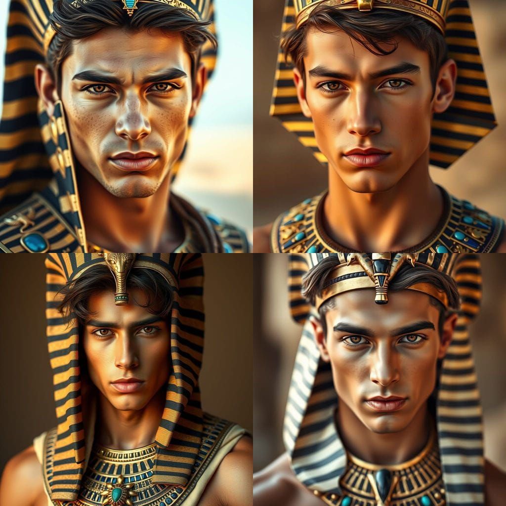 Portrait of a Beautiful Man with Sculpted Features