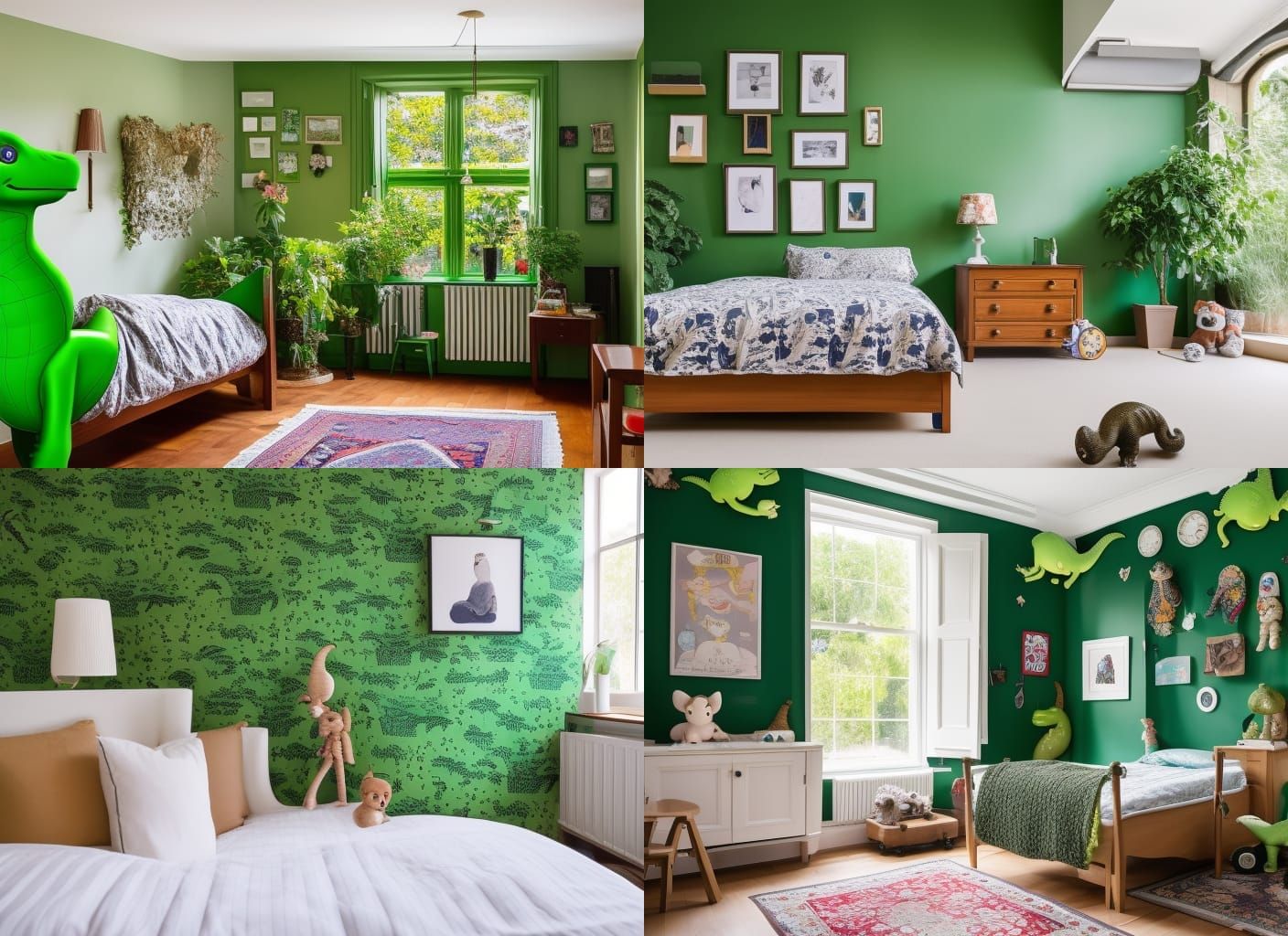 Classic English Townhouse Bedroom with Dinosaur Theme