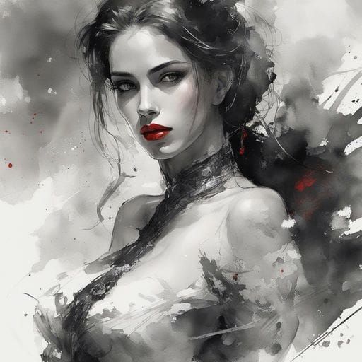 Argentinian Girl Portrait in Watercolor Style