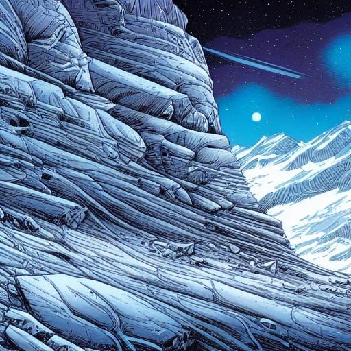 Barren Snowlands in Comic Book Style