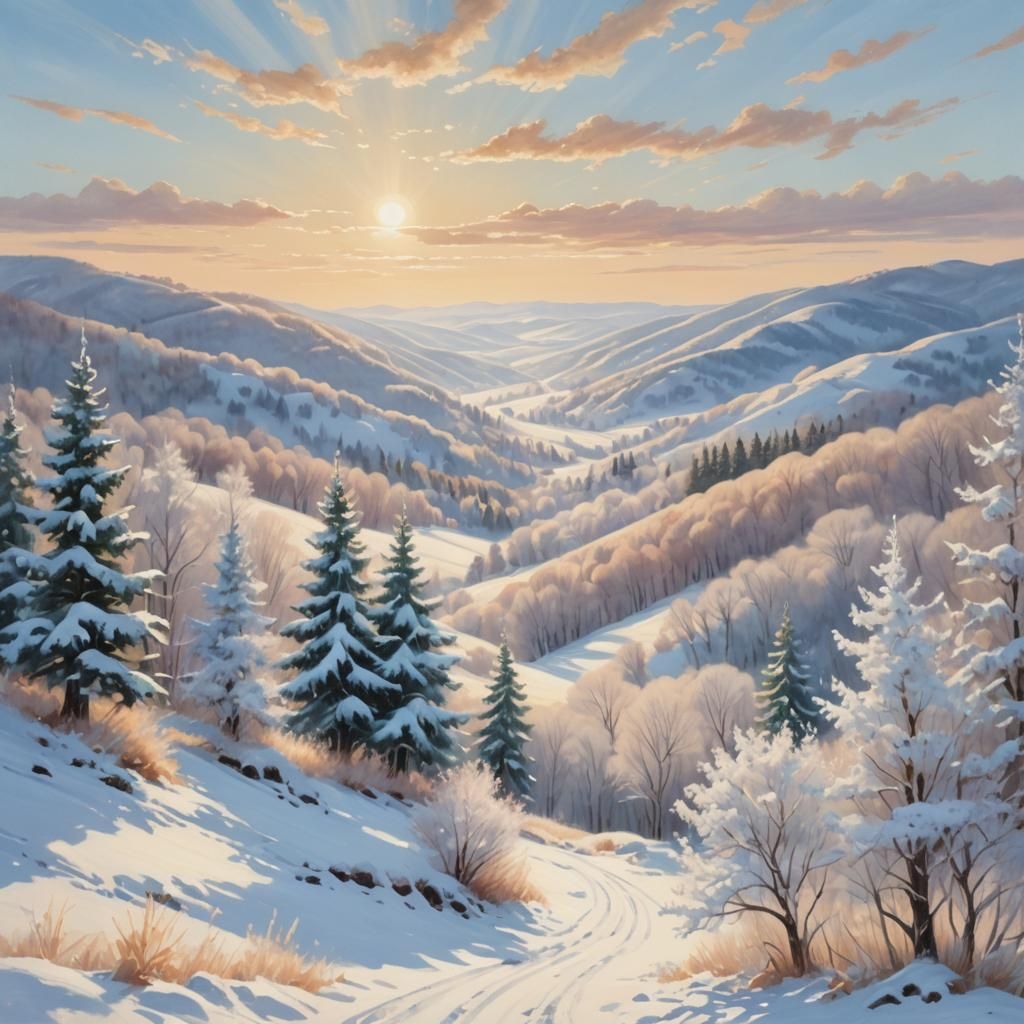 Ethereal Landscape Painting in Soft Focus