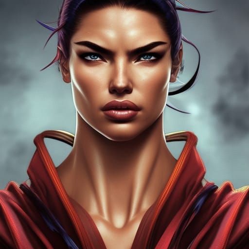 Adriana Lima as Street Fighter Character Portrait