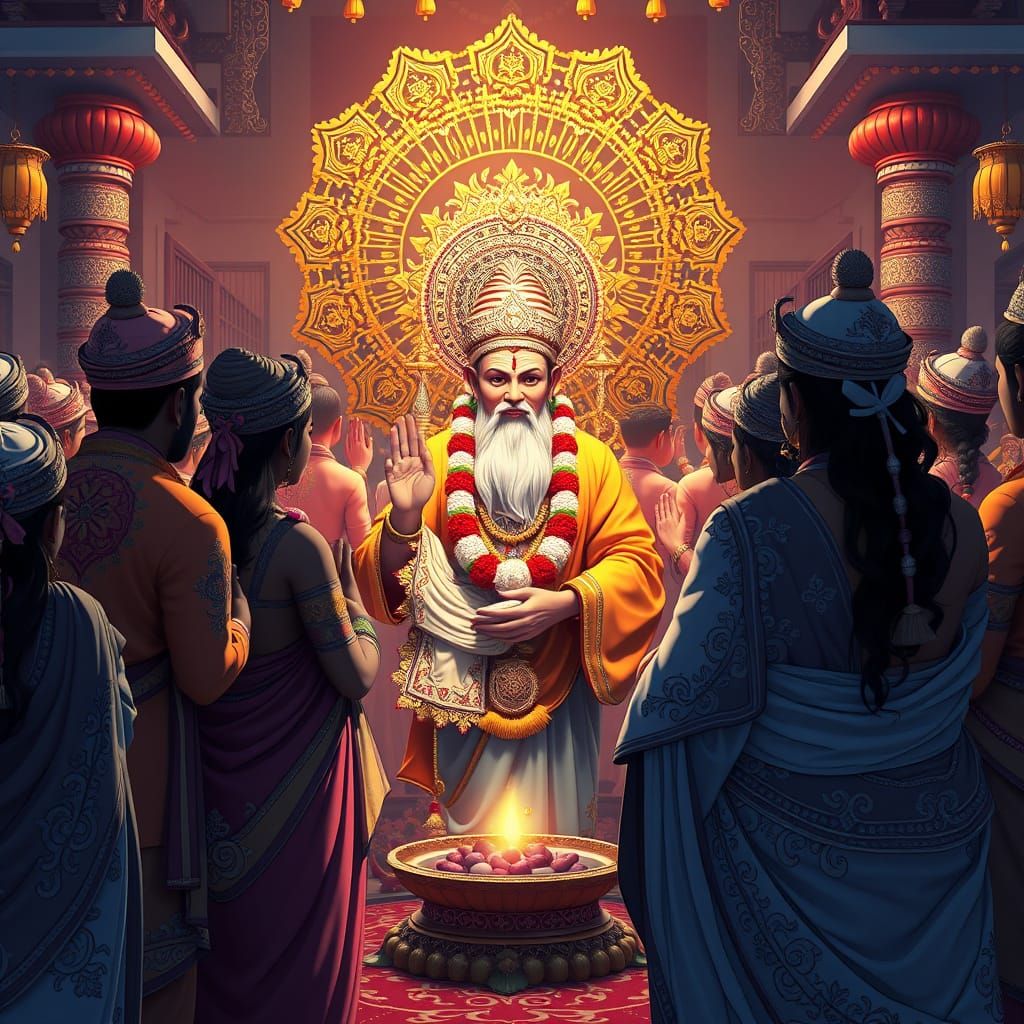 Guru Purnima Celebration in 3D Anime Art Style