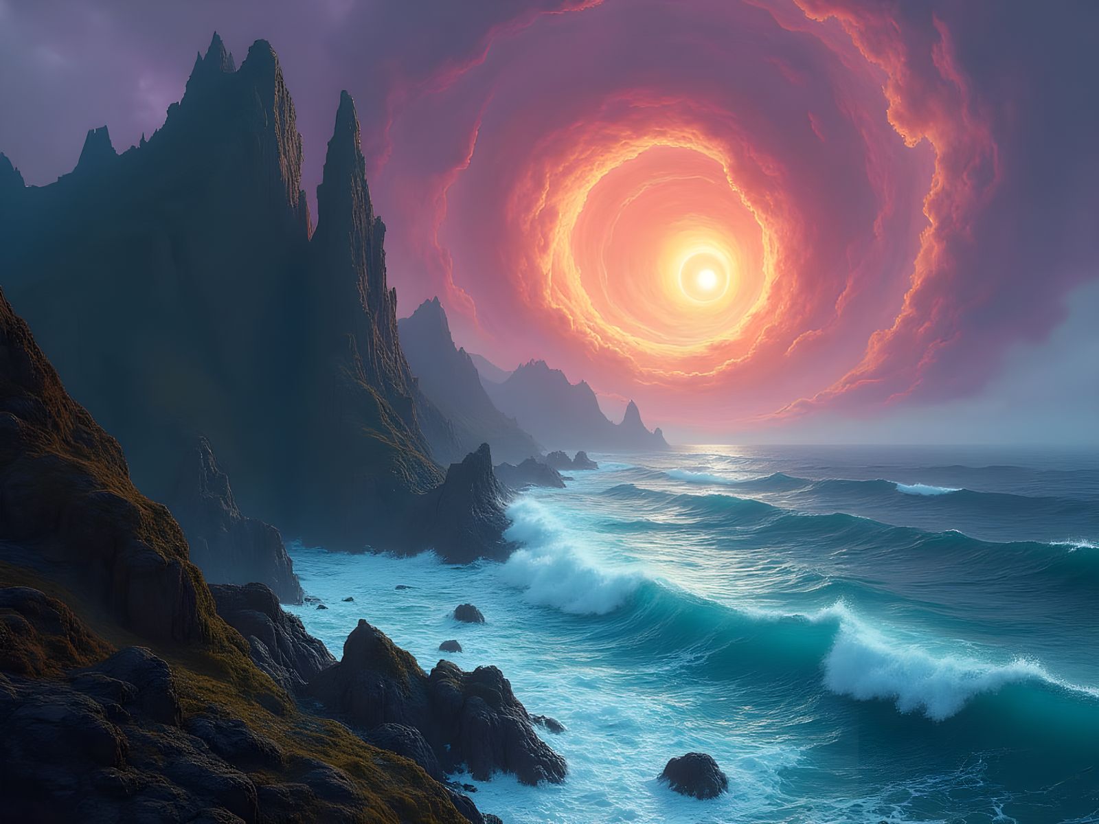 Fantastical Sword Coast Landscape in Detailed Matte Painting