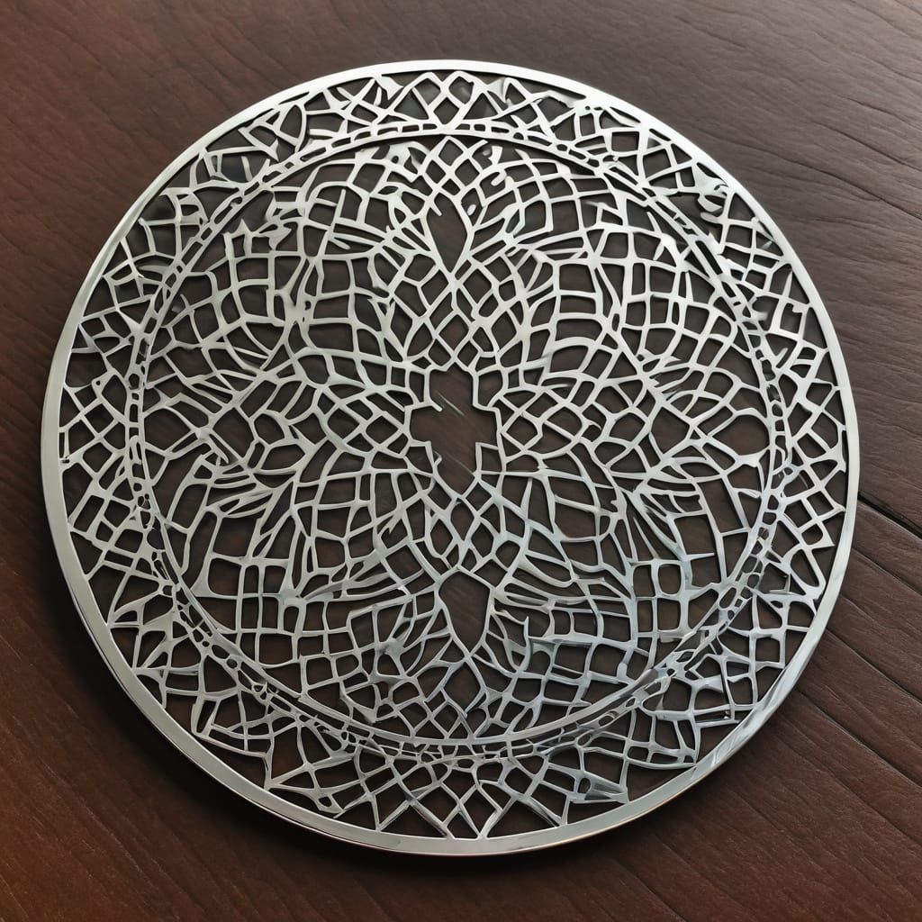 Elegant Geometric Engraving in Hammered Metal