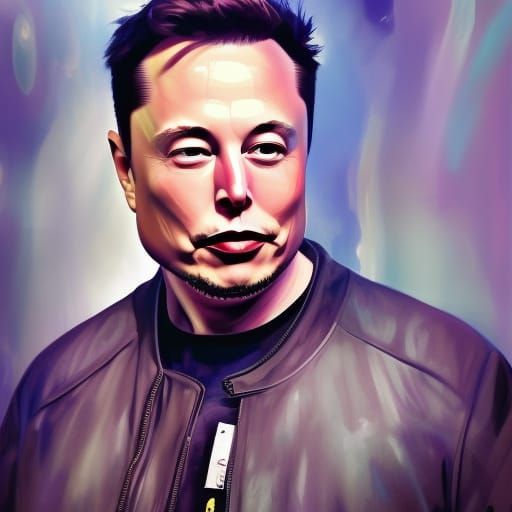 Hyperrealistic Portrait of Elon Musk in Splash Art Style