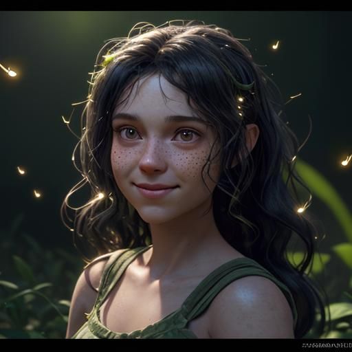 Firefly Woman: 3D Digital Art