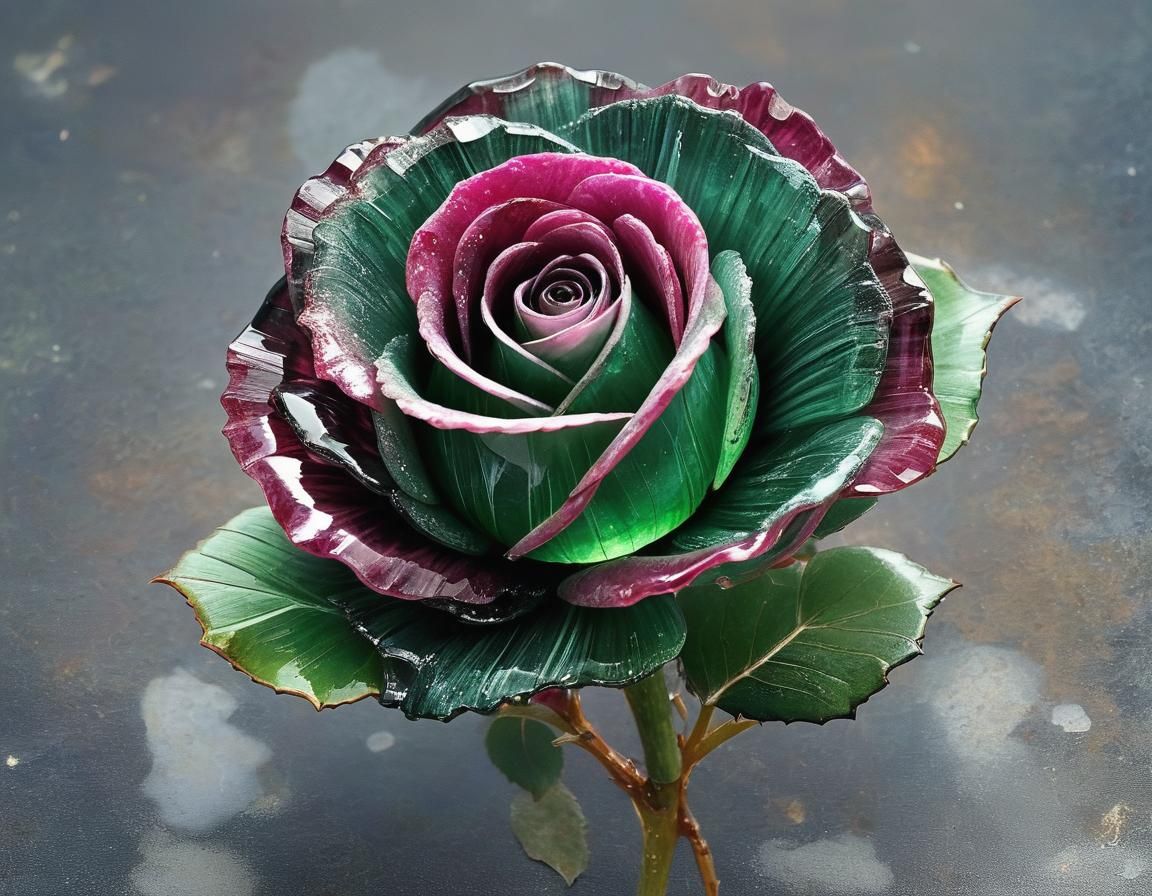 Tourmaline Rose in Vibrant Crystal Art