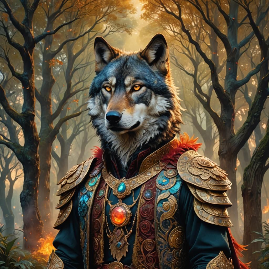 Fire Nation Wolf Guardian in Toshi Noro Style