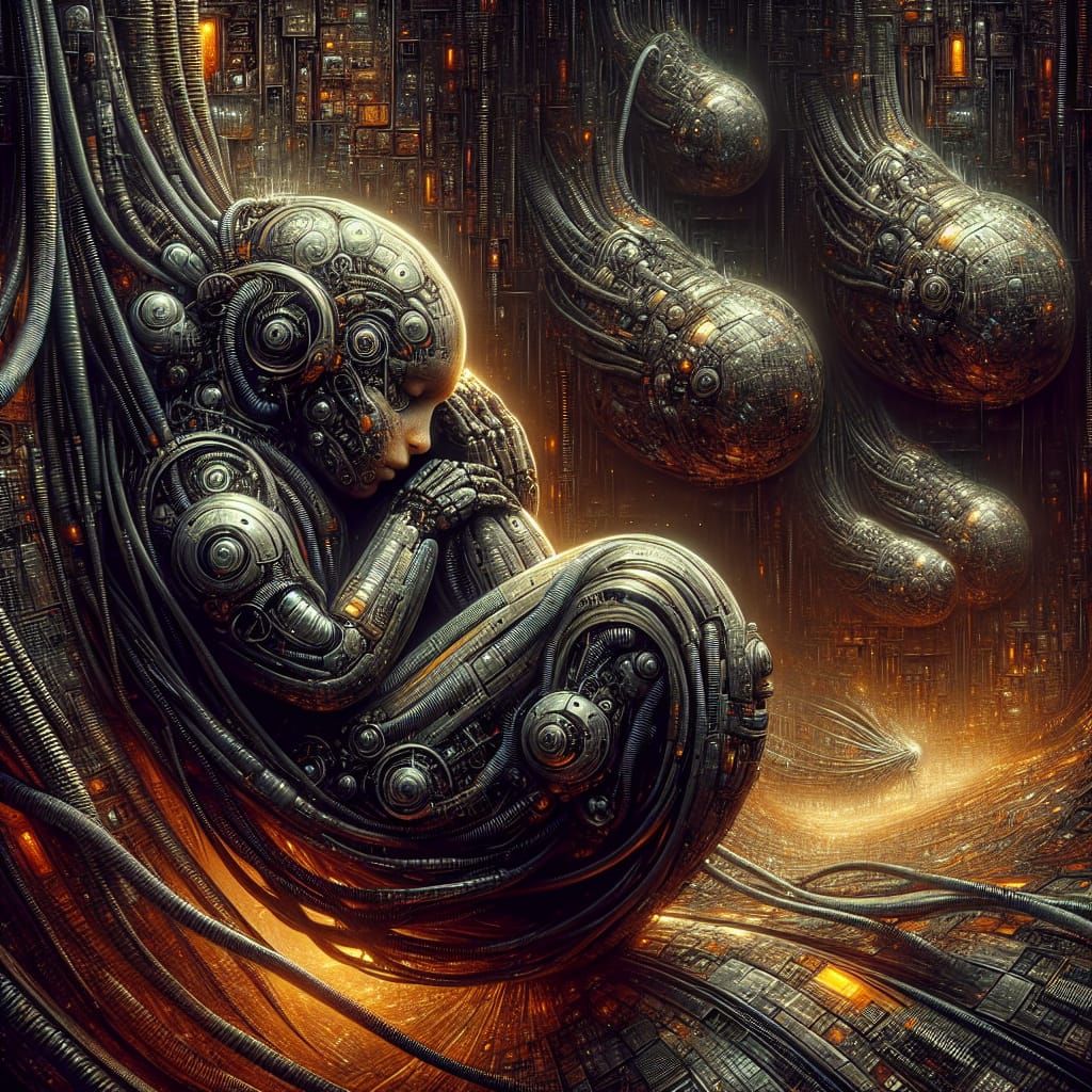 Hyperrealistic Biomechanical Species in Dystopian Hive