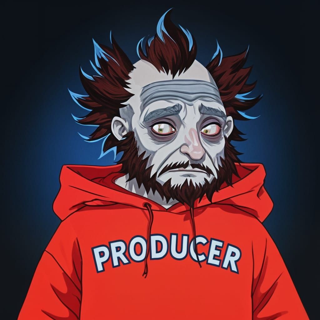 Sad Old Man NFT Portrait in Digital Illustration Style