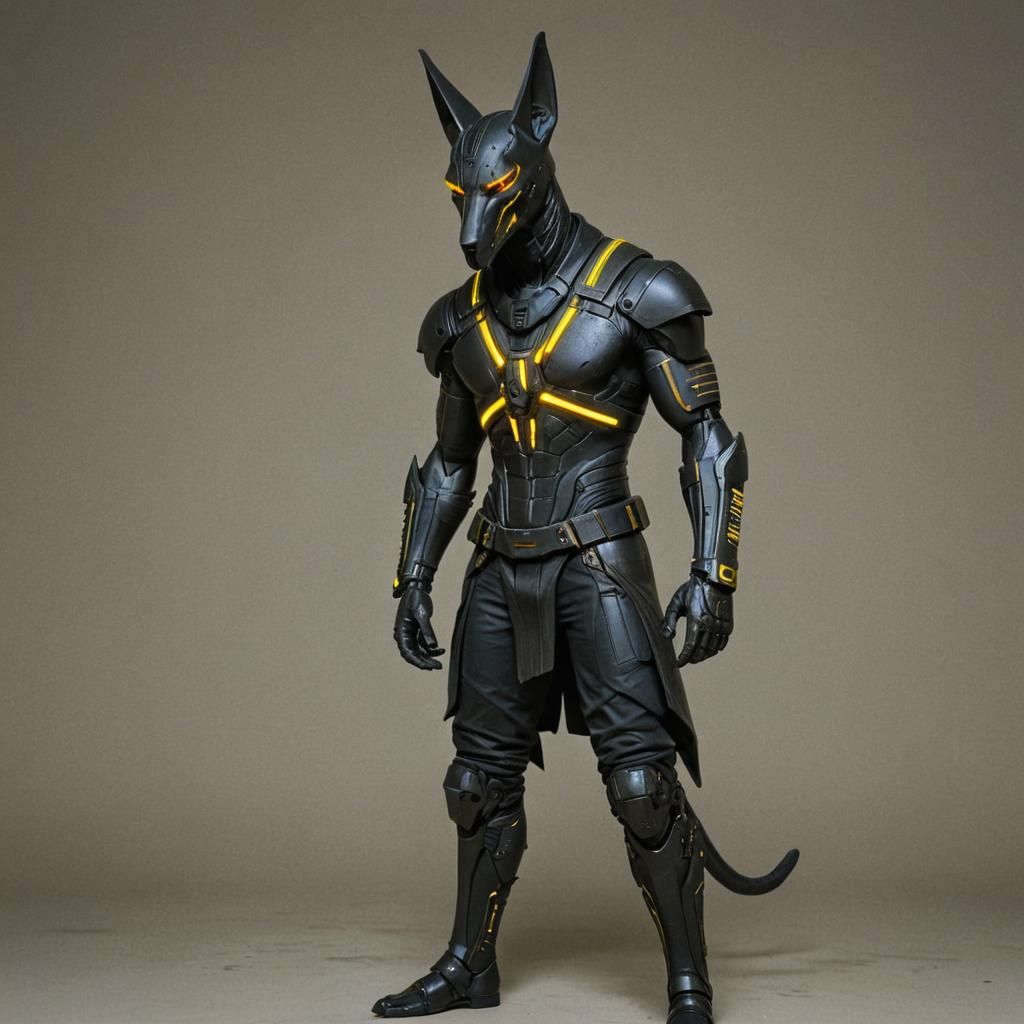 Anubis in Cyberpunk 2099 Neon Style