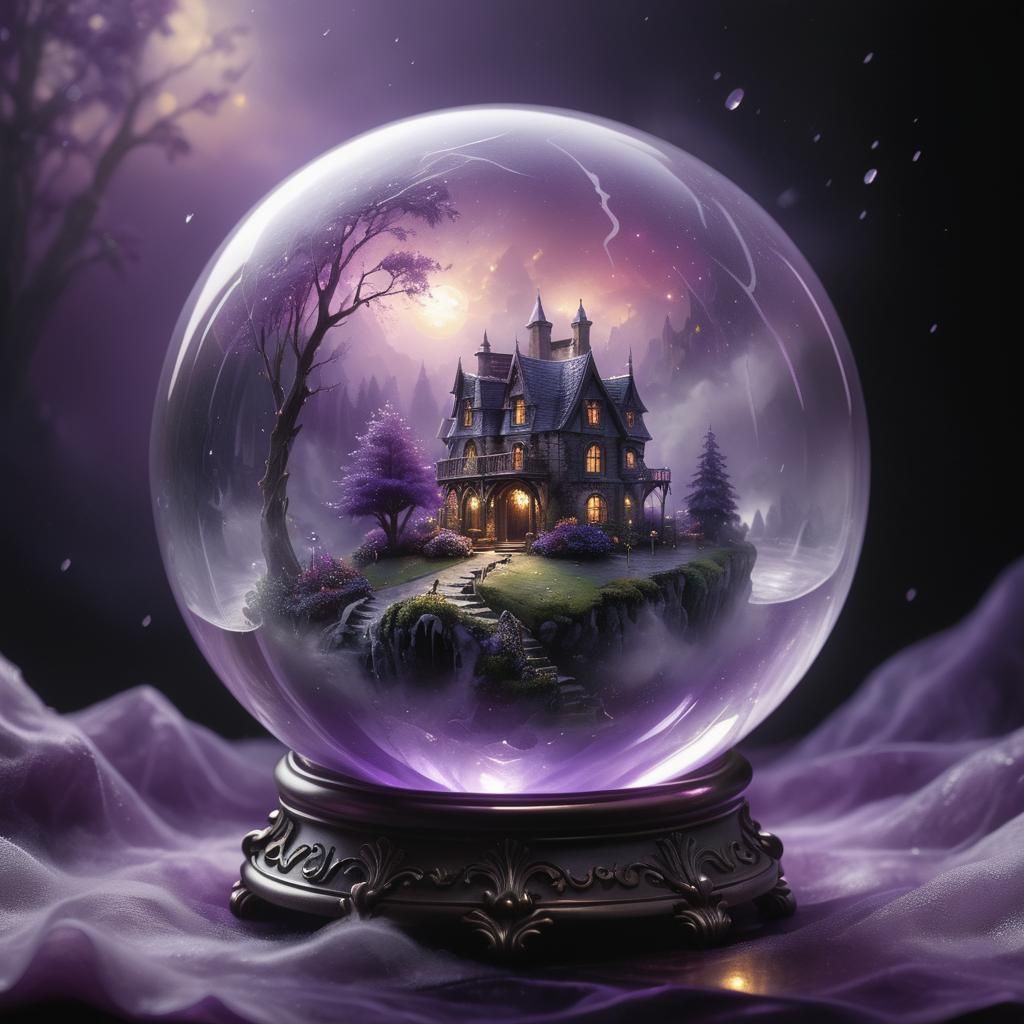 Purple Crystal Ball Ethereal Matte Painting