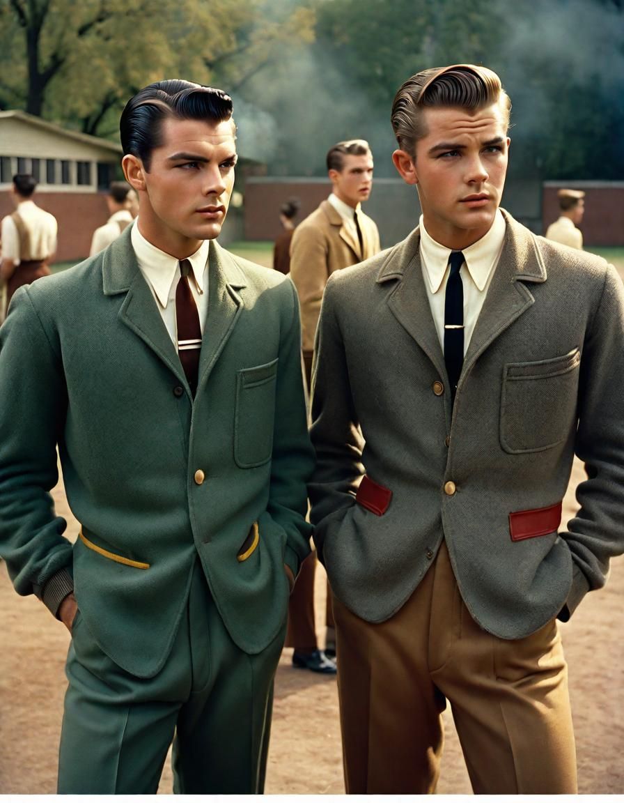 1950s Schoolyard Scene in Pictorialist Style